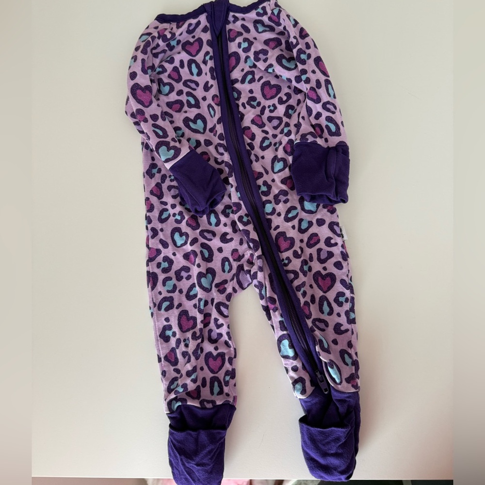 Little Sleepies Purple Leopard zippy